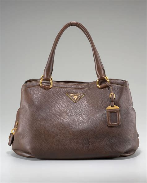 prada cervo tote brown|PRADA Cervo Deerskin Executive Tote Bruciato .